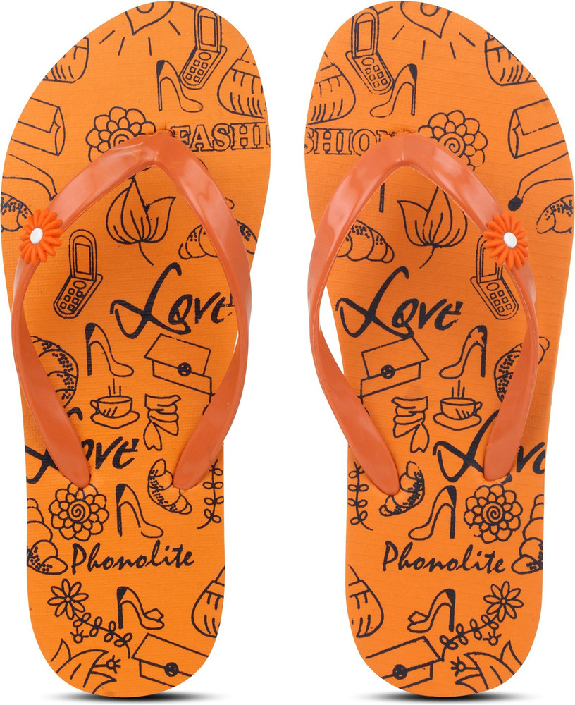 Orange flip best sale flops womens