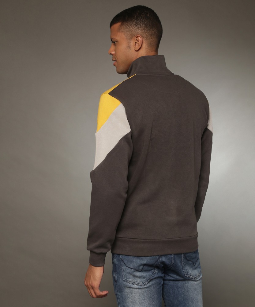 Buy Campus Sutra Men's Multicolour Colour-Blocked Sweatshirt With