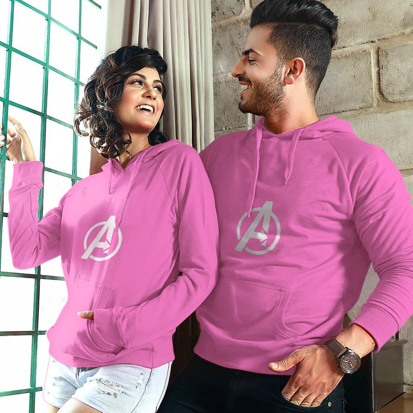Pink couple hoodies cheap