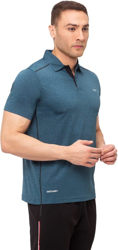 berge' Mens Polyester Dry Fit Collar Polo Geometric Print Tshirts