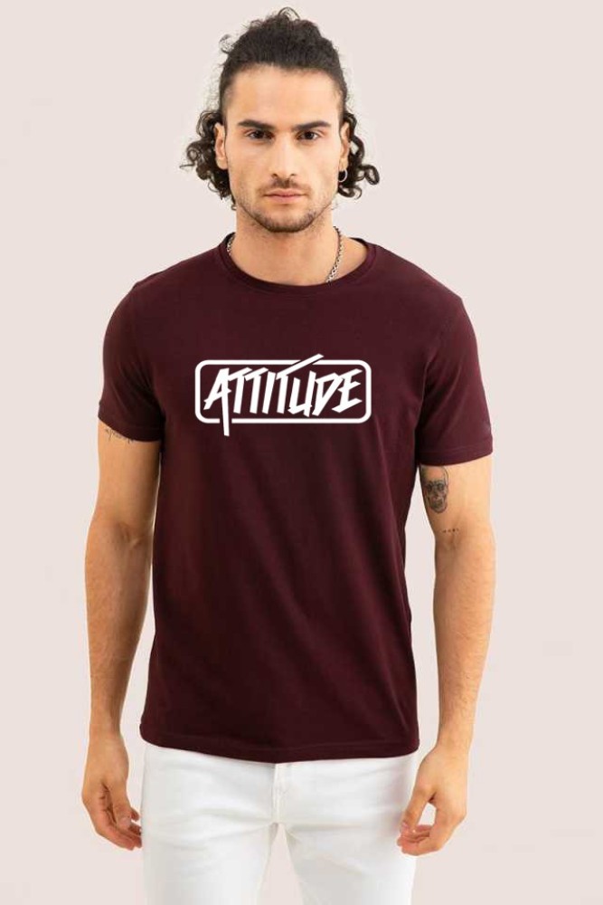 Befool Printed, Typography Men Round Neck Maroon T-shirt