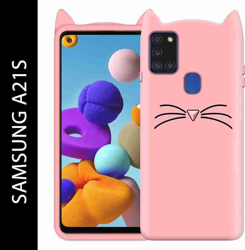 Roxel Back Cover for Samsung A21S Cat Back Cover Ear Kitty 3D