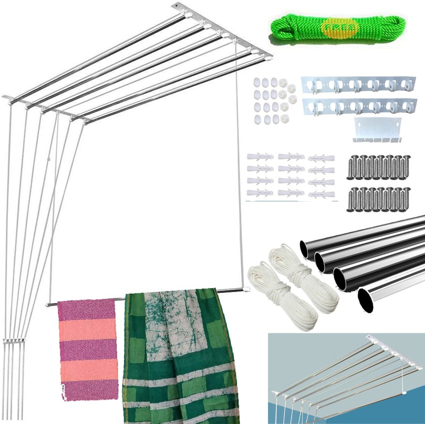 Ceiling Cloth Drying Roof Hangers [6feet x 6 lines] Premium Quality, Ever  Dry Ceiling Cloth Drying Hangers