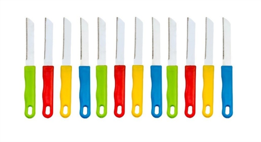 Fixwell Multi Colour Silver Stainless Steel Knife Set 1,5,12-Piece Set Free  Ship