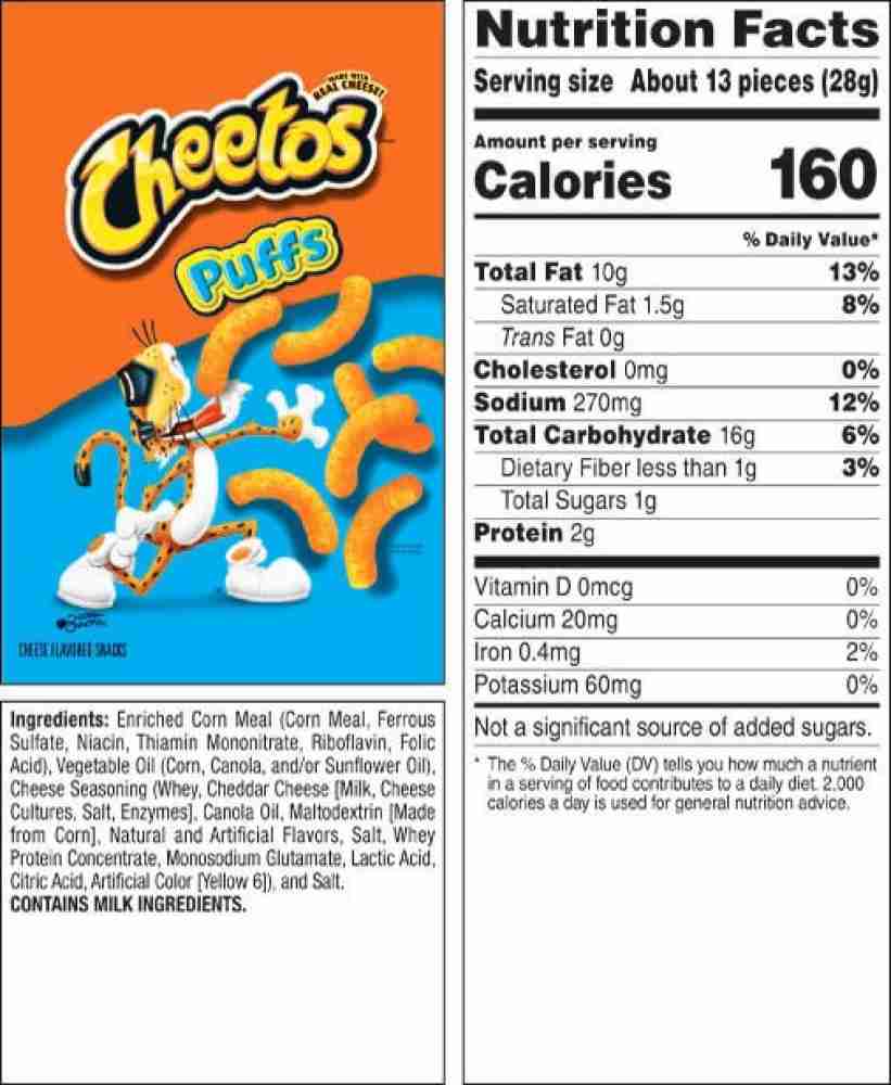 Cheetos Puffs Nutrition Facts - Eat This Much