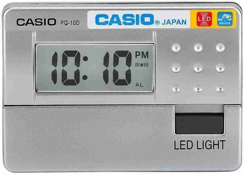Casio New PQ-10D-7R Small White LED Digital Travel LCD Display Alarm Clock  PQ-10