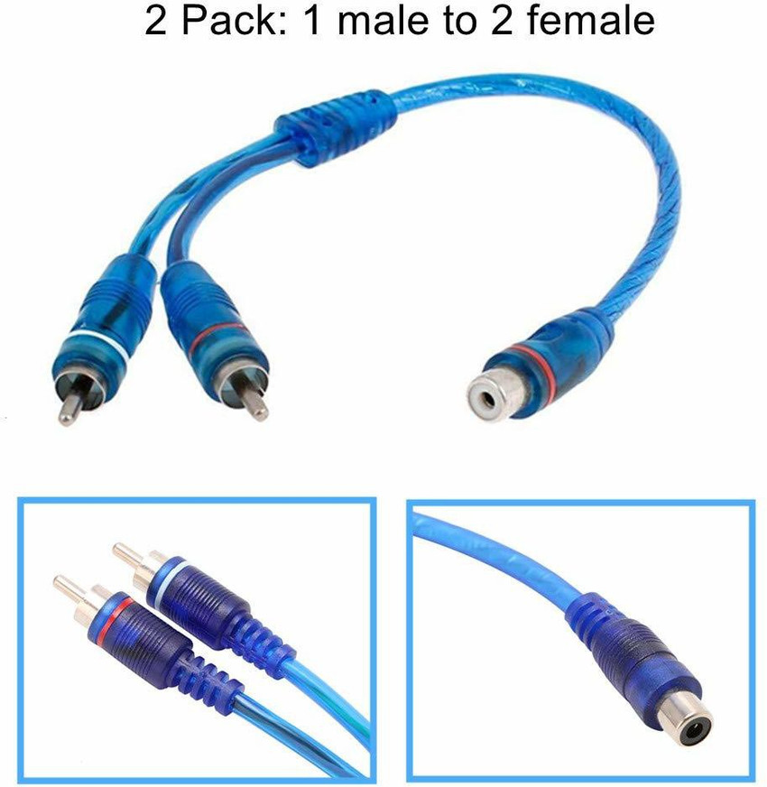 Kebilshop TV out Cable RFV 4 RCA Male Jack to 2 RCA Female