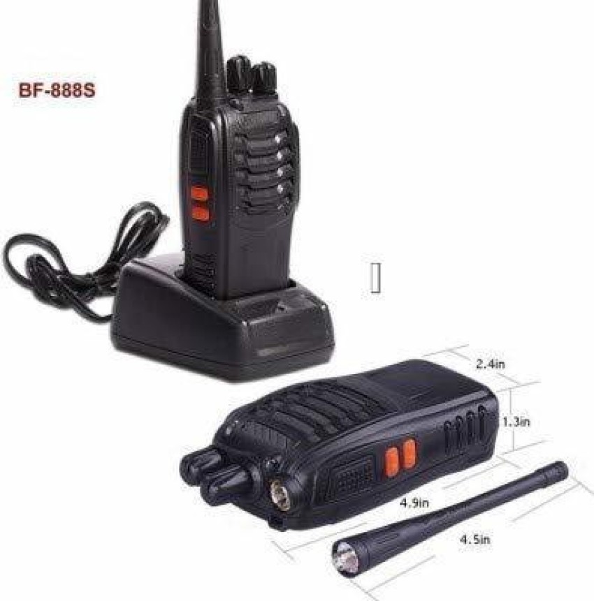 Maizic Walkie Talkie UHF Emergency Alarm, Flash Light, Long Range  Communication (Black)