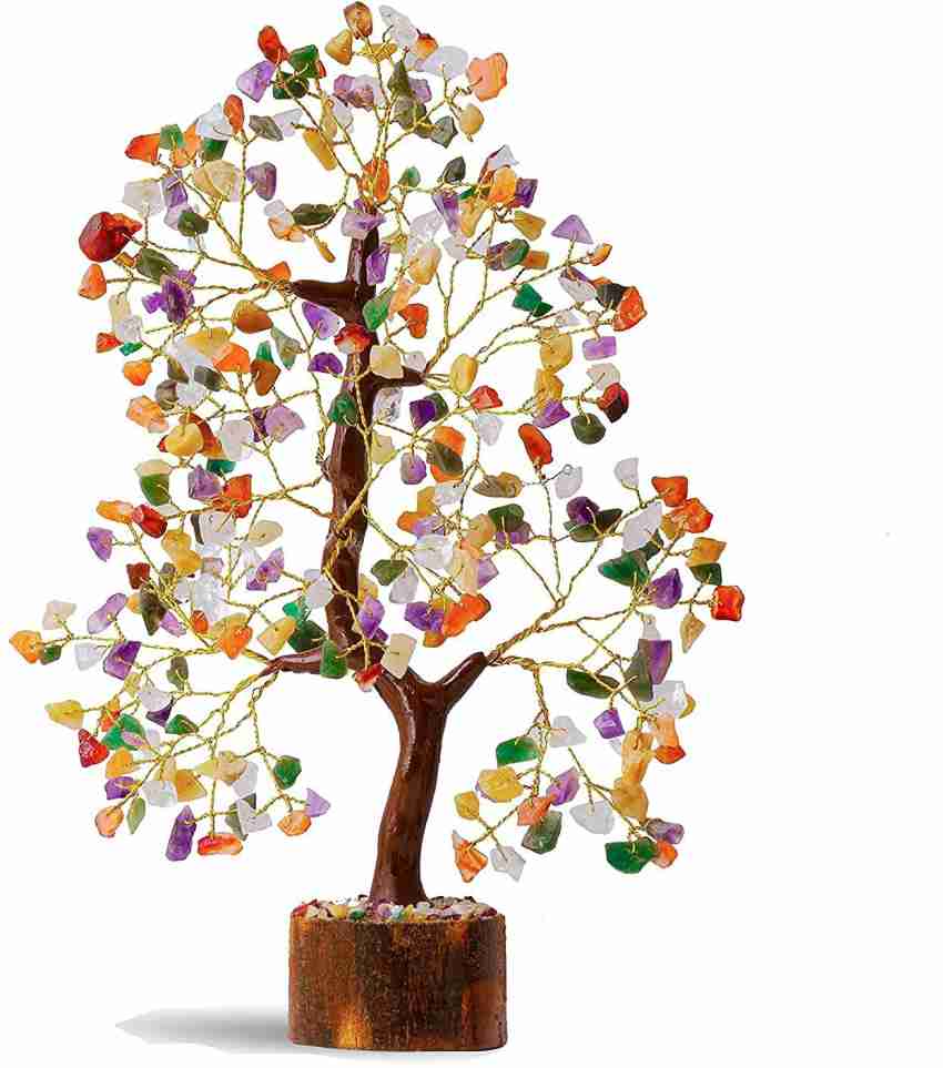 7 Chakra Clear Quartz Cluster Money Tree Decor for Reiki