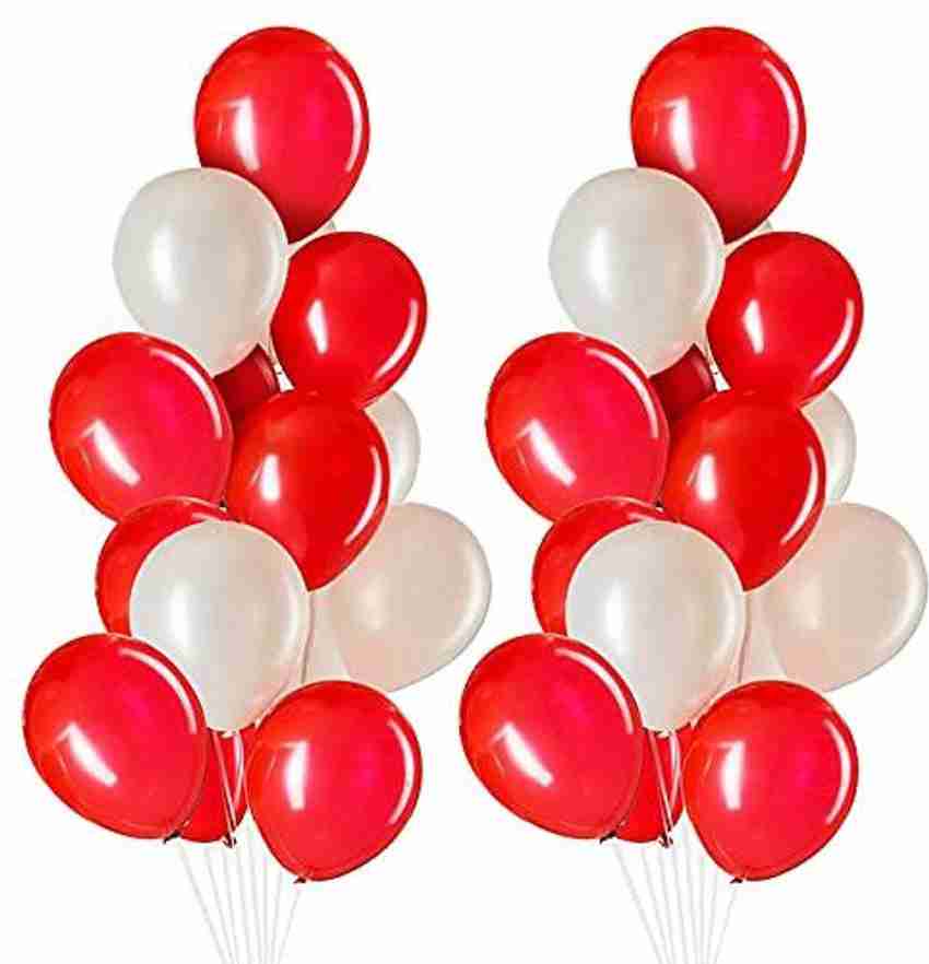 Red and white balloons deals