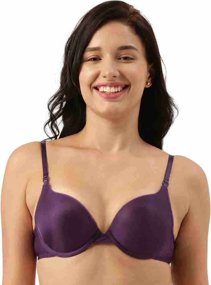 Buy Enamor Purple Non Wired Non Padded High Coverage Tshirt Bra A002 - Bra  for Women 650555