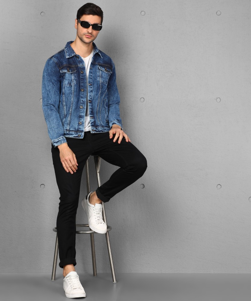 H and m hot sale denim jacket men