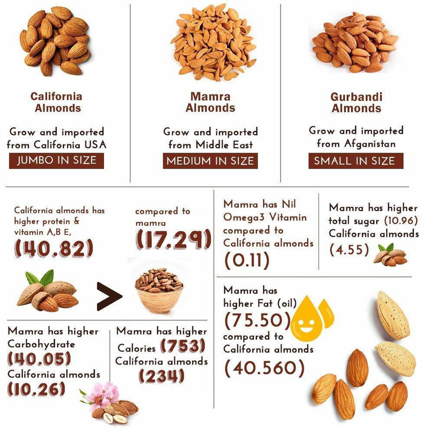WONDERLAND Foods California Almond Dry Fruit Nut Raw Badam 1Kg