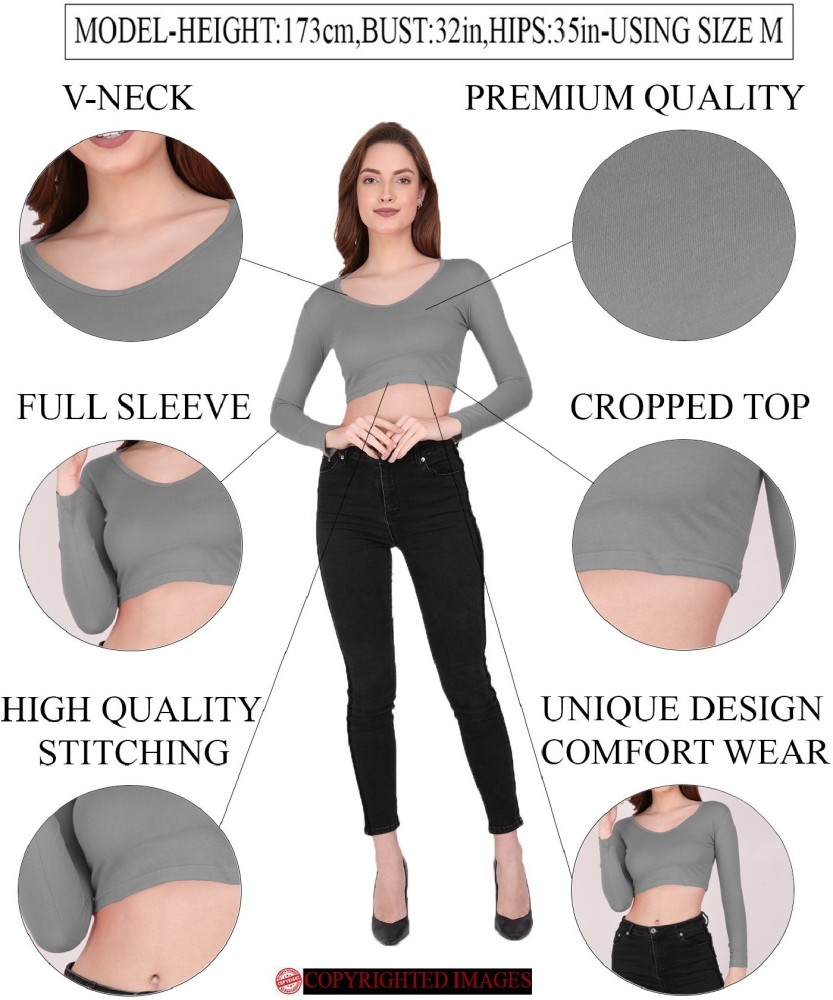 Buy THE BLAZZE 1109 Women's Cotton Basic Sexy Solid V Neck Slim