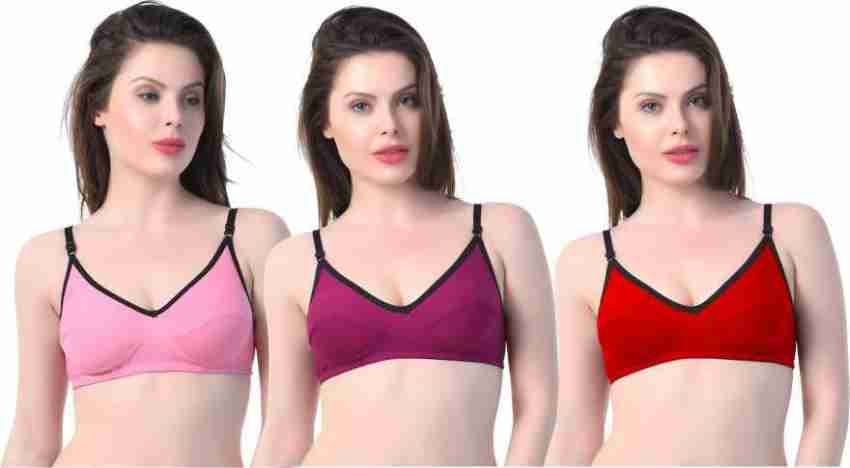 Buy AKHIYAAN Women' s Premium Lightly Padded Bra Panty Set Pack of 3 in  (Multicolor) (40) at