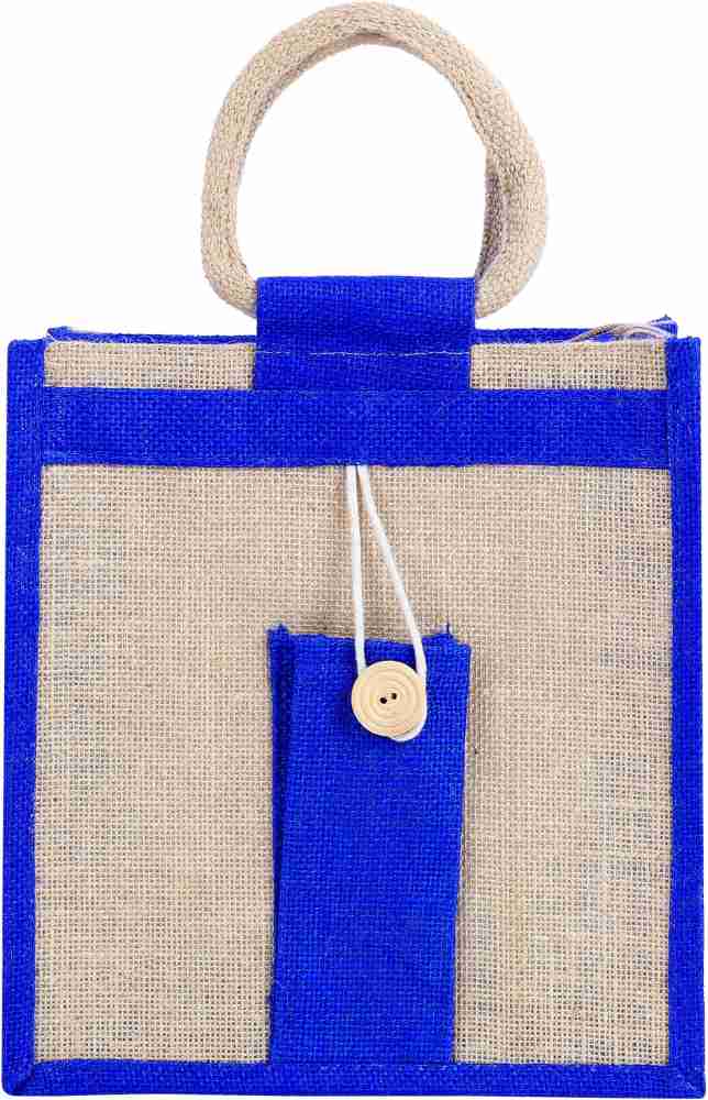 Blue Jute Tote Bag 