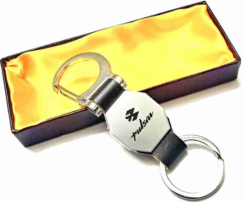 ATAR Premium Leather Metal Hook Locking Pulsar Keychain For Bike