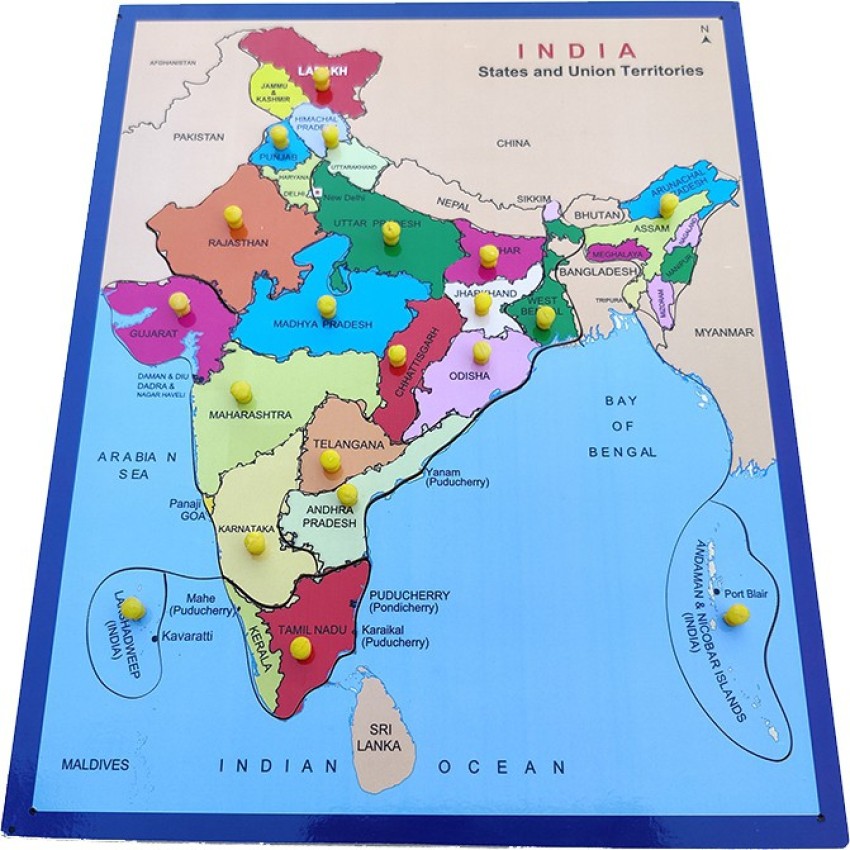 Indian States And Capitals On Map List Of All India's UTs, 55% OFF