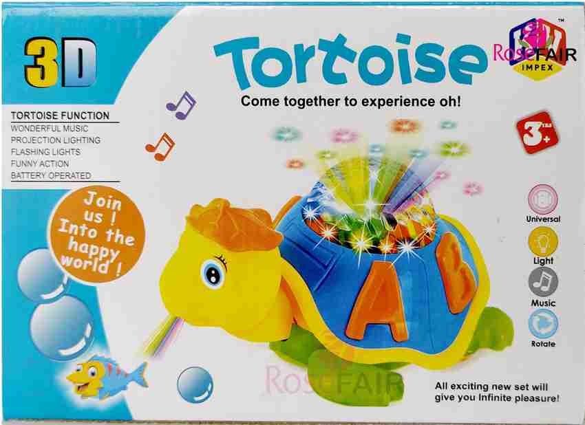 PRIMEFAIR Tortoise Musical Bump Go Happy Turtle with 3D Disco