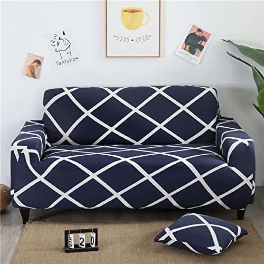 Navy Blue And White Striped Sofa | Baci Living Room