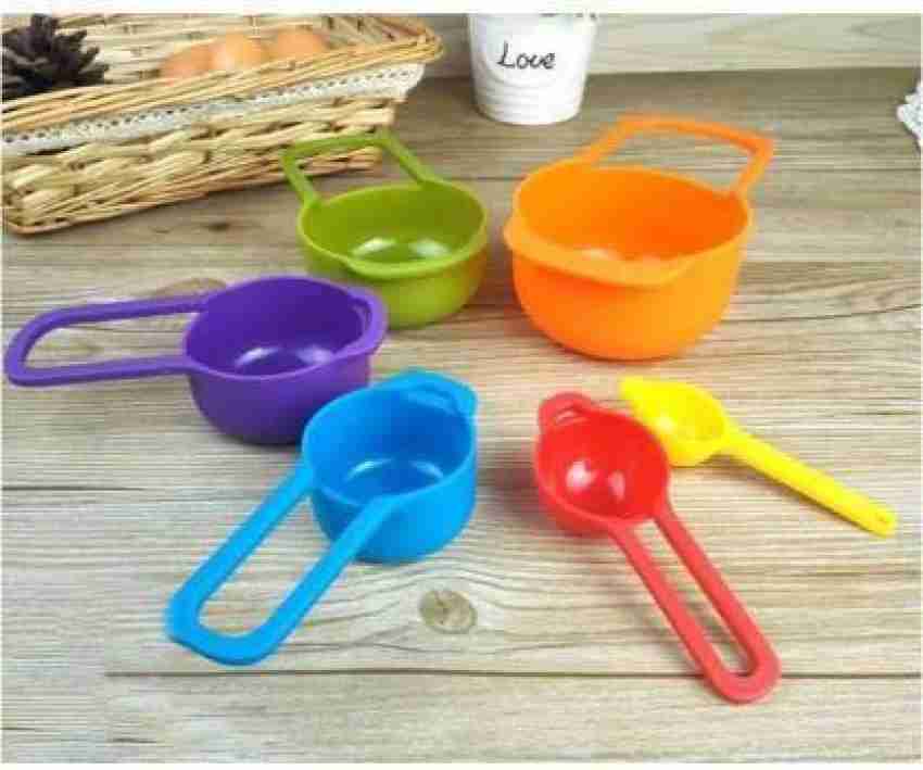 6Pcs Measuring Cups and Spoons Set for Baking Plastic Measurement Tool for