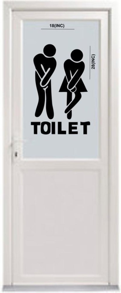 1 Humor Toilet Door Sticker - 10 Colors to Choose From