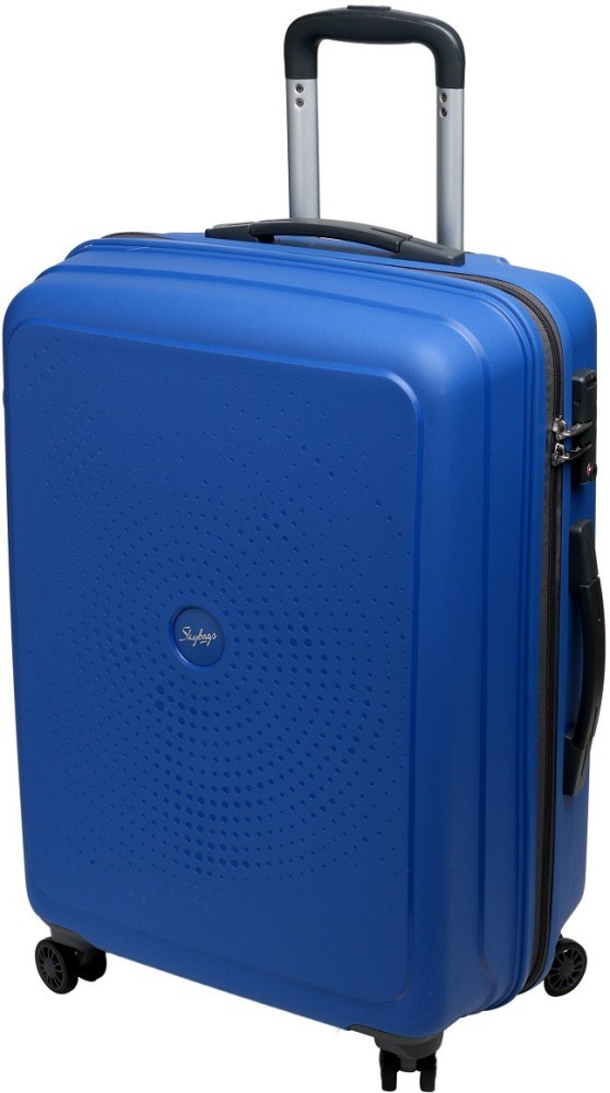 SKYBAGS Salsa Plus 66 Cm 360 Degree 4Wheel trolley Blue Medium Check in Suitcase 4 Wheels 24 inch Blue Price in India Flipkart