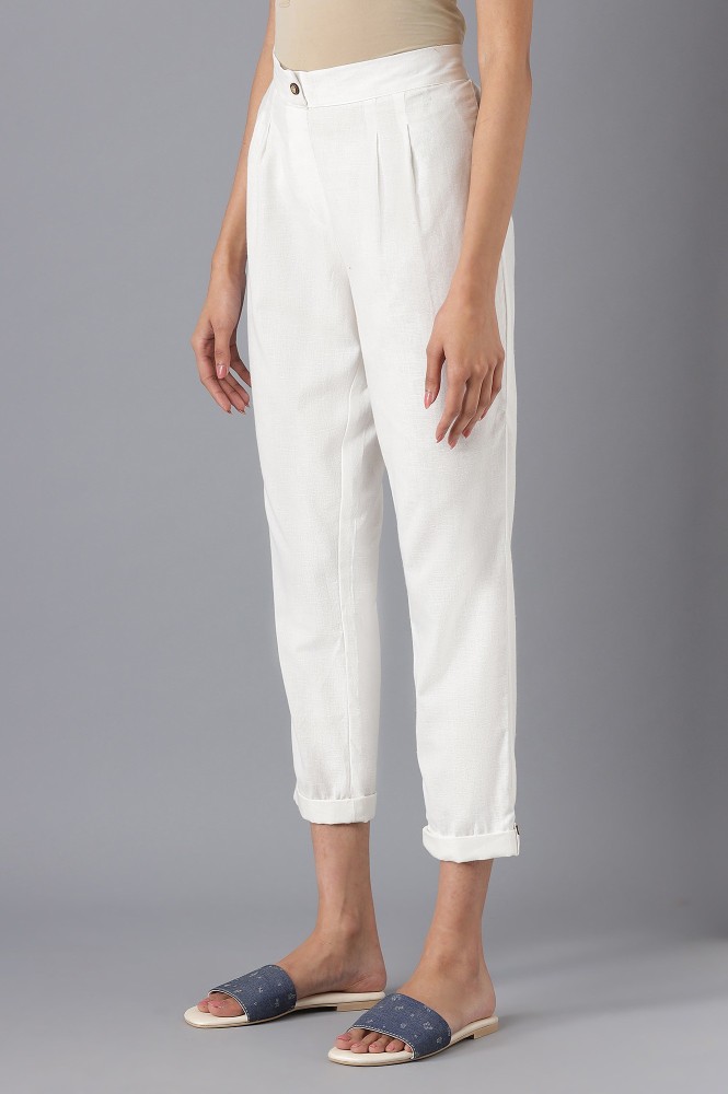 Buy online High Rise Solid Cigarette Pants Trouser from bottom wear for  Women by Aurelia for 999 at 0 off  2023 Limeroadcom