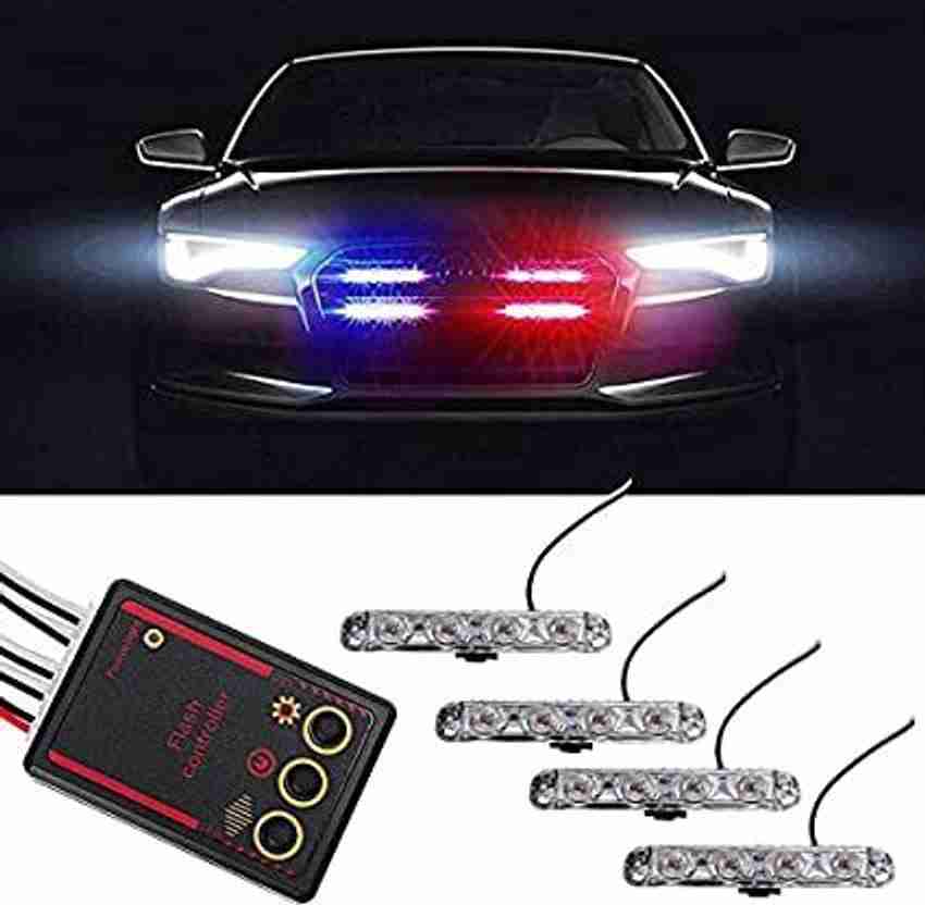 NAKCA Car LED Red Blue Police Light Dash 12V 16 LED Without