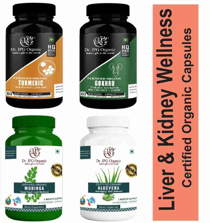 Dr. JPG Organic Aloe Vera Gokhru Moringa Turmeric Veg