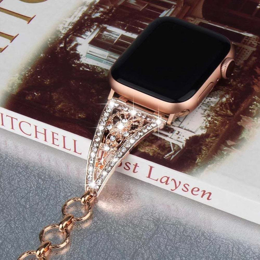 Rose gold diamond apple watch band online