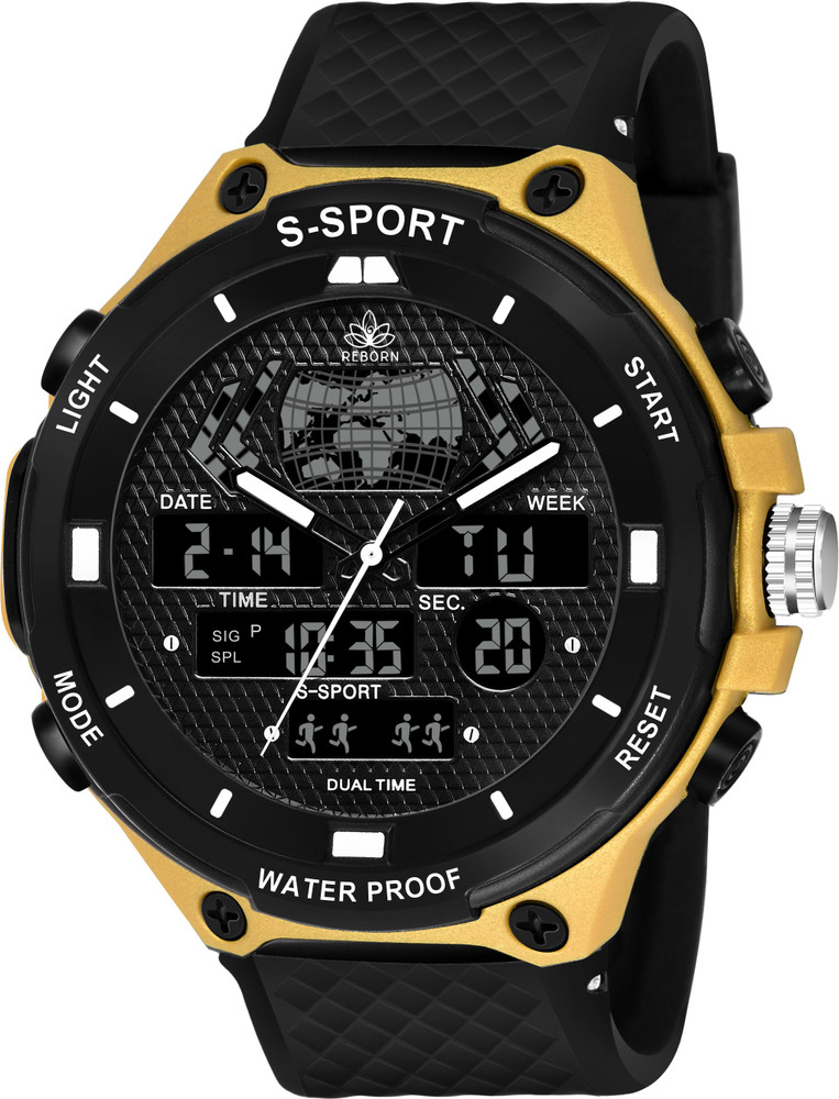 Reborn 9084 ANALOG DIGITAL GOLD Men Sports Watches Alarm Chrono Waterproof Shockproof Outdoor Sports Analog Digital Watch For Men Buy Reborn 9084 ANALOG DIGITAL GOLD Men Sports Watches Alarm Chrono Wa...