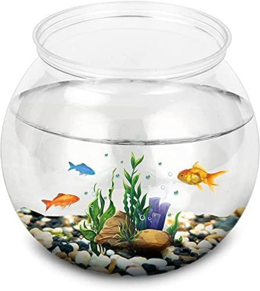 Petzlifeworld 8Inch Plastic Aquarium Fish Bowl with Free