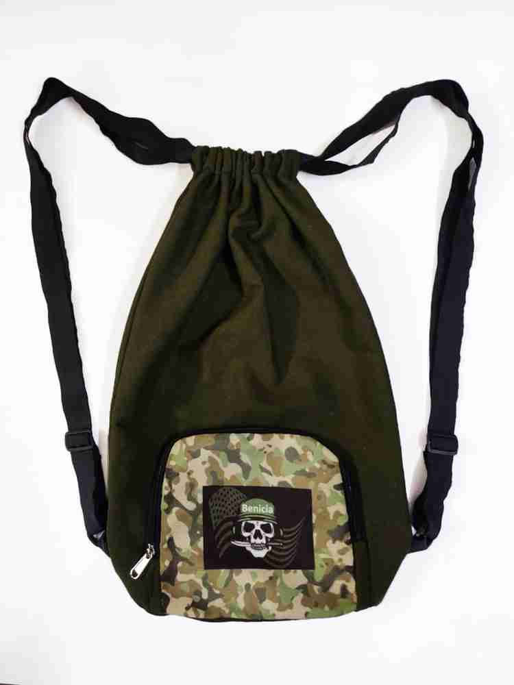 Bmode Army Print Cotton Canvas Tution Backpack Exam Bag For Boys Girls 15 L Backpack Black Price in India Flipkart