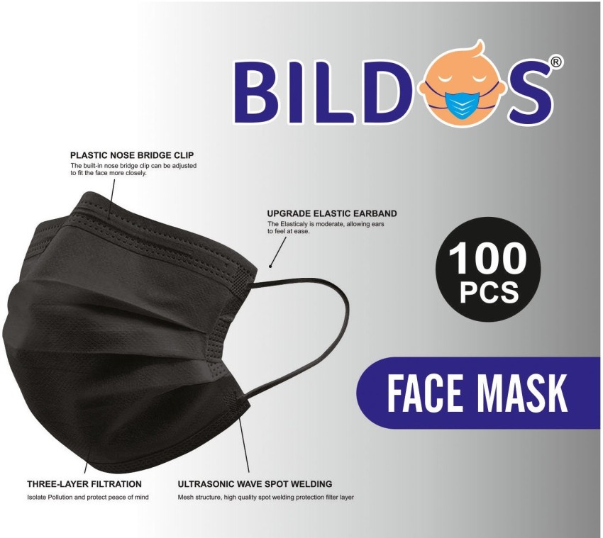 50pcs Disposable Face Másk With 3 Layer Filter With Elastic Earloop,black  Gray Breathable Safety Face Scarfs Black 50 Pcs