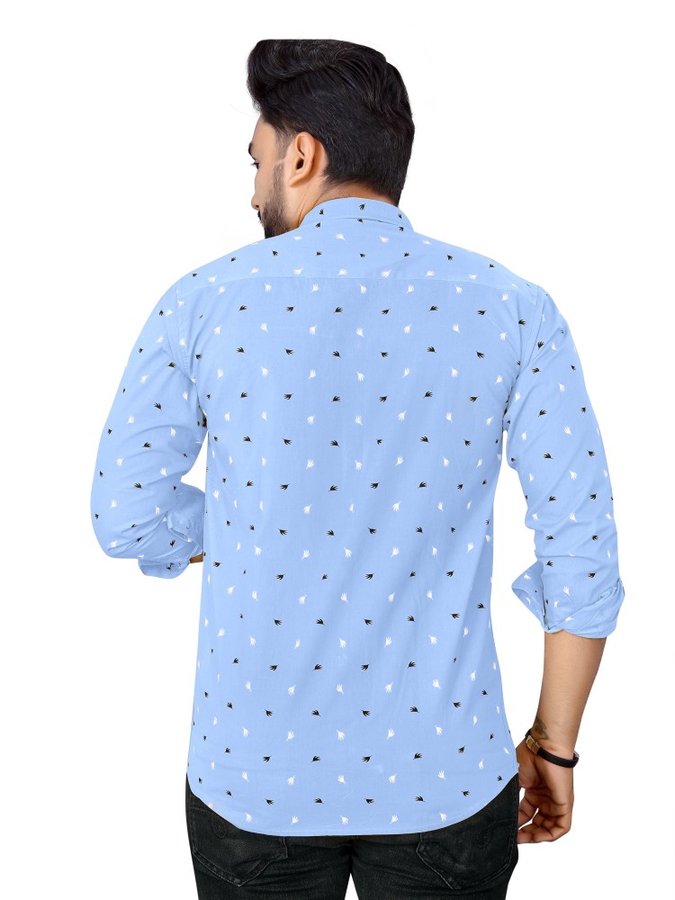 allan peter Men Printed Casual Light Blue Shirt - Buy allan peter