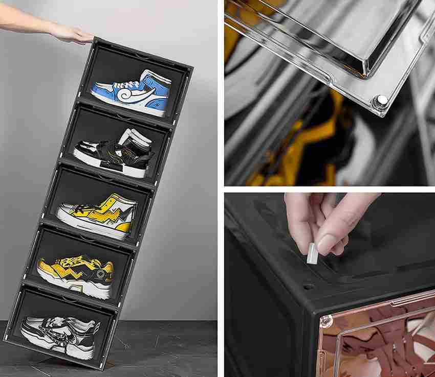 Hemovia Storage Shoes Box Stackable Clear Plastic Organizer for