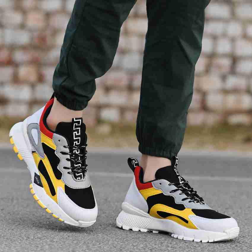 Yellow best sale multicolor shoes