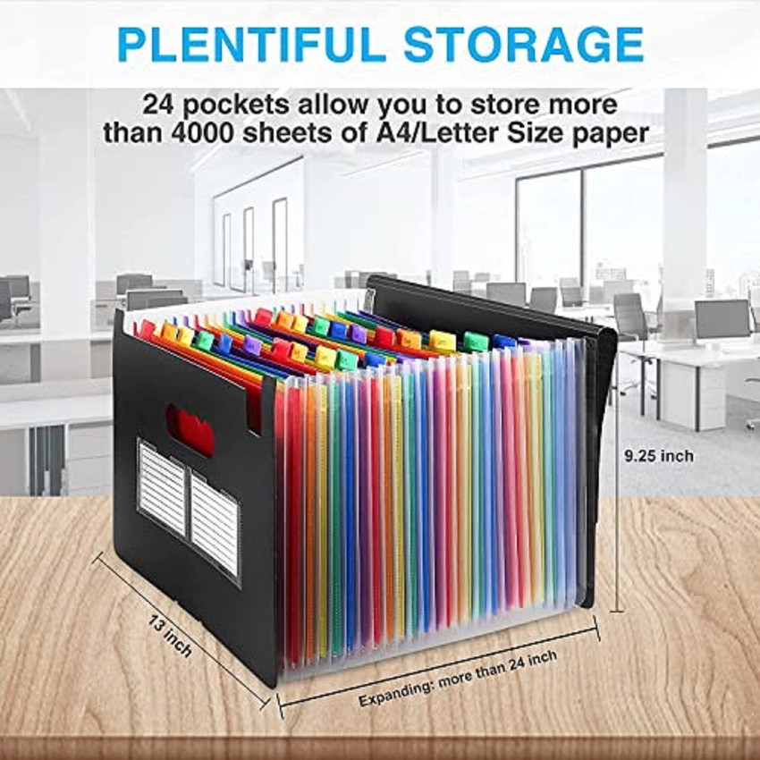 HANDCUFFS 24 Pockets Expanding File Folder A4 Size Document