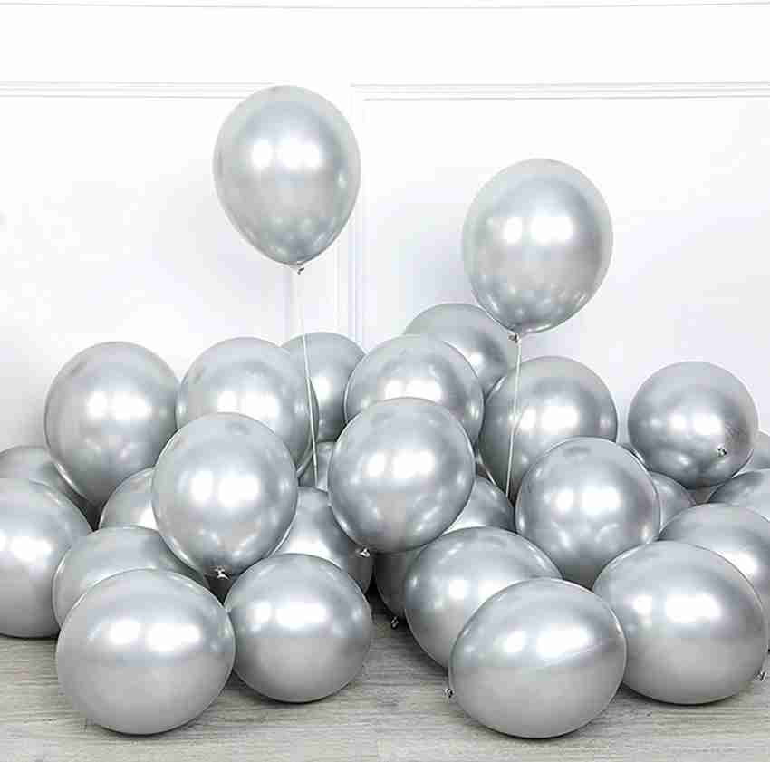 LMC Products Silver Metallic Balloon Weights 6 Pack - for Helium Balloons - Party Decorations, Metallic