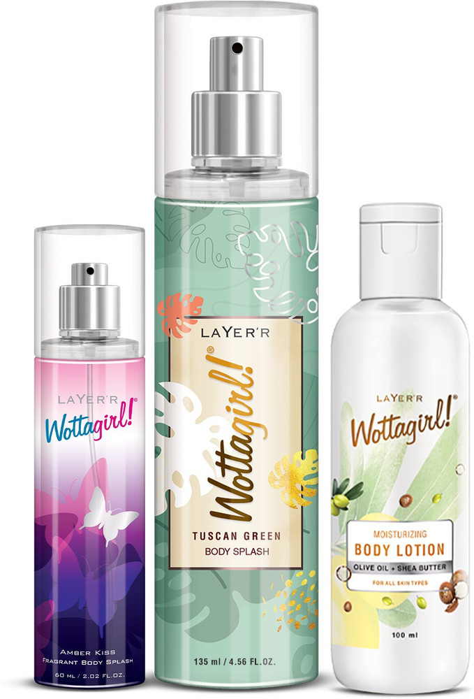 LAYER R Wottagirl Tuscan Green Body Splash 135ml with Amber Kiss