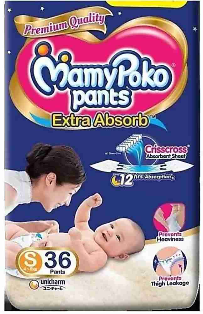MamyPoko Pants Extra Absorb Diaper Small S Size Pack of 36