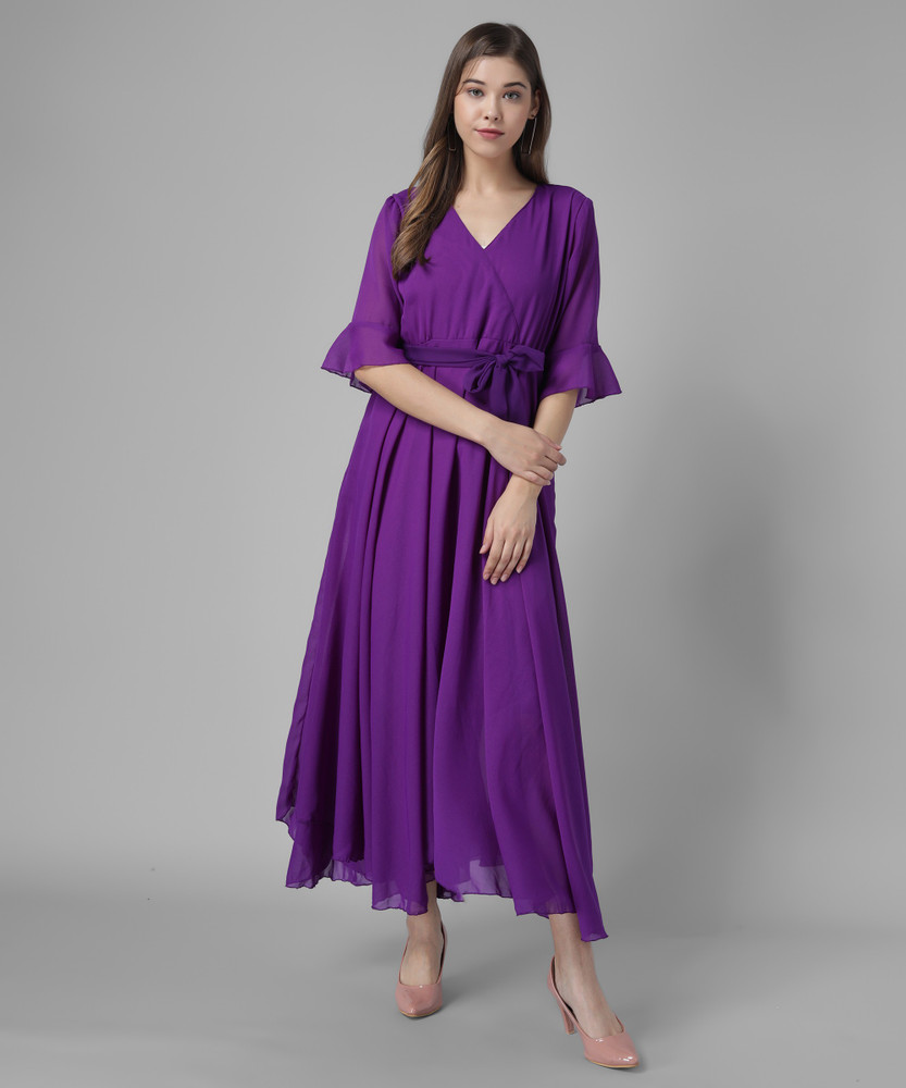 Raabta Fashion Women Maxi Purple Dress Buy Raabta Fashion Women