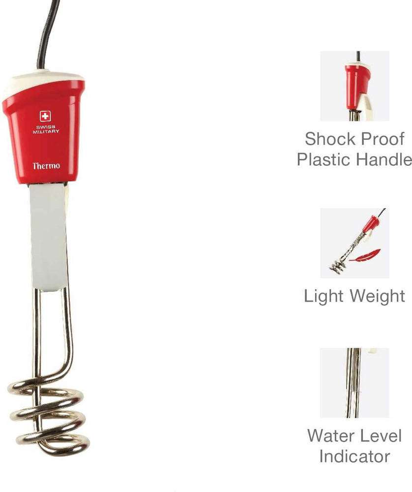 SWISS MILITARY THERMO SM009TH 1500 W Shock Proof Immersion Heater Rod Price  in India - Buy SWISS MILITARY THERMO SM009TH 1500 W Shock Proof Immersion  Heater Rod online at Flipkart.com