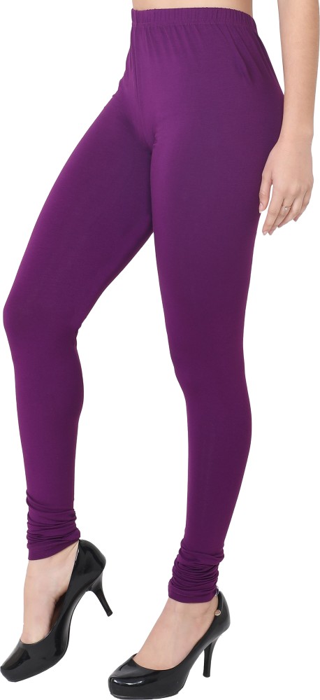 Lyra Purple Churidar Cotton Leggings free Size for Woman – Stilento