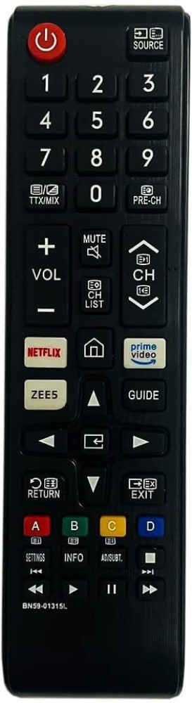 7SEVEN Compatible for all Samsung TV Remote with Netflix ZEE5 Prime Video  Hotkeys HY-1343 1315L BN59-01301A SAMSUNG Remote Controller