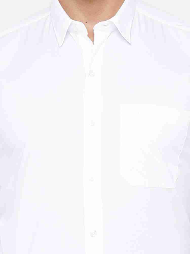 Ramraj Cotton Men Solid Casual White Shirt - Buy Ramraj Cotton Men Solid  Casual White Shirt Online at Best Prices in India