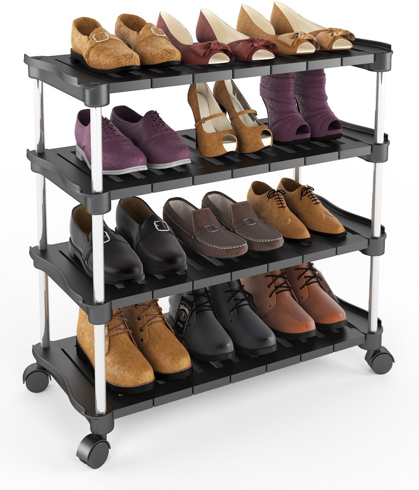 Smart Design | 4 Tier Steel Shoe Rack