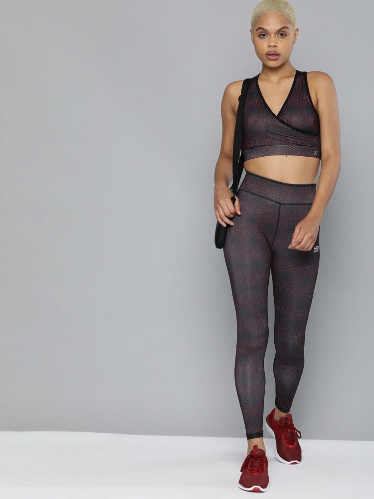 HRX by Hrithik Roshan Solid Women Grey Tights - Buy HRX by Hrithik Roshan  Solid Women Grey Tights Online at Best Prices in India