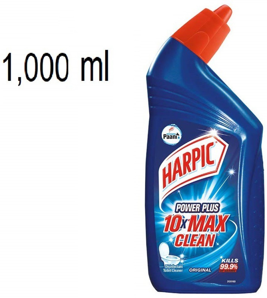 Harpic Power Plus - Disinfectant Toilet Cleaner Liquid, Rose, 10x Max  Clean, 1 L